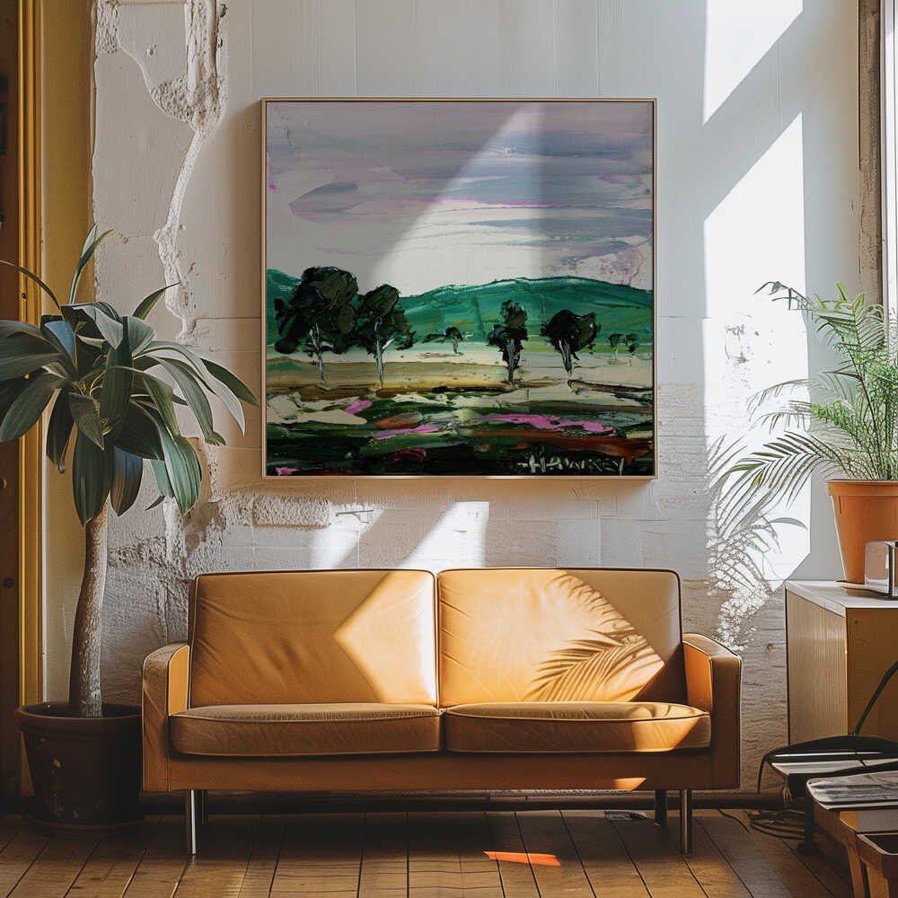 Vibrant Countryside Trees - Square Stretched Canvas, Poster or Fine Art Print by Angela Hawkey - I Heart Wall Art - Poster Print, Canvas Print or Framed Art Print