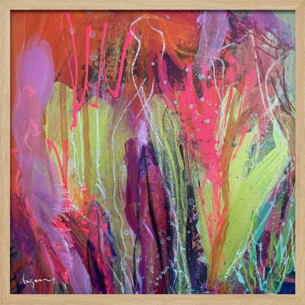 Vibrant Everbloom - Square Stretched Canvas, Poster or Fine Art Print - I Heart Wall Art - Poster Print, Canvas Print or Framed Art Print