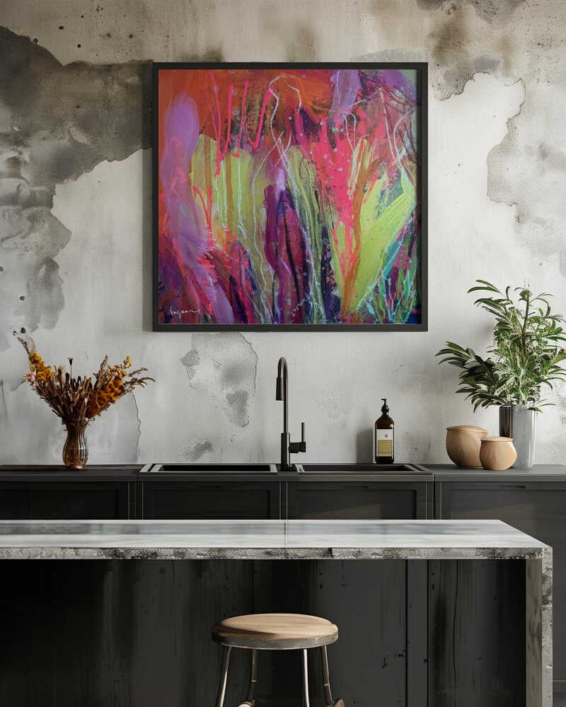Vibrant Everbloom - Square Stretched Canvas, Poster or Fine Art Print - I Heart Wall Art - Poster Print, Canvas Print or Framed Art Print