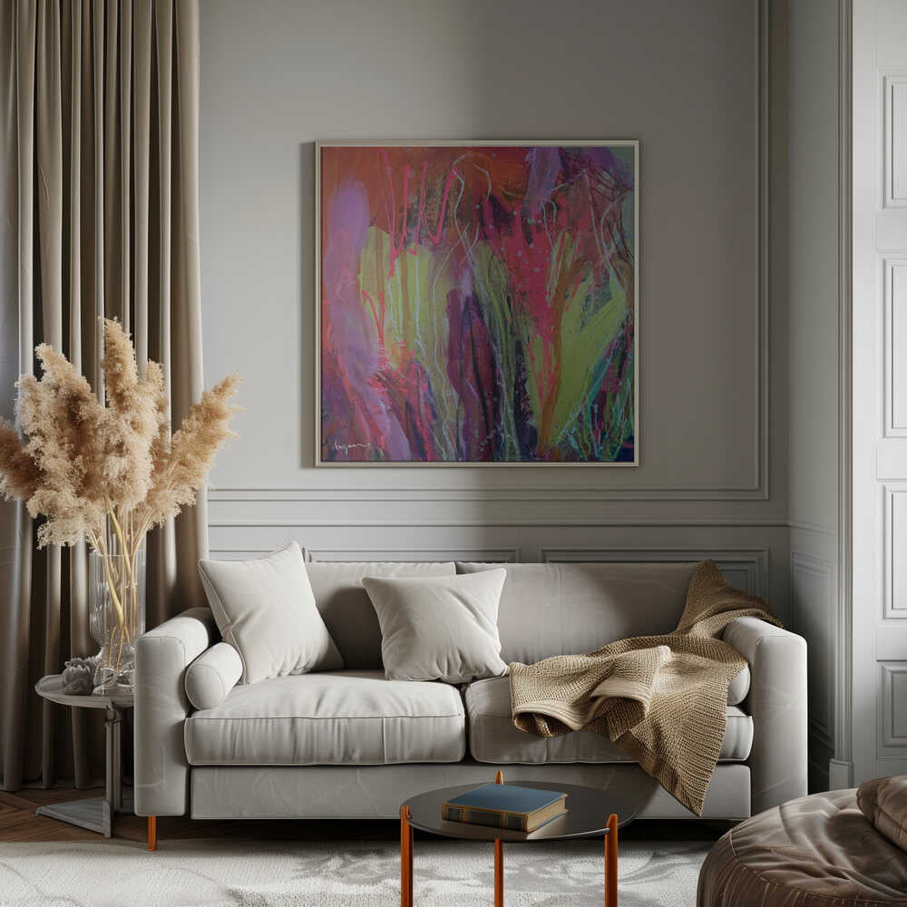 Vibrant Everbloom - Square Stretched Canvas, Poster or Fine Art Print - I Heart Wall Art - Poster Print, Canvas Print or Framed Art Print