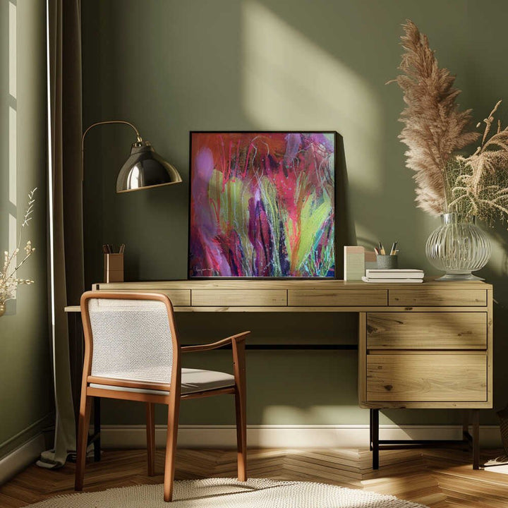 Vibrant Everbloom - Square Stretched Canvas, Poster or Fine Art Print - I Heart Wall Art - Poster Print, Canvas Print or Framed Art Print
