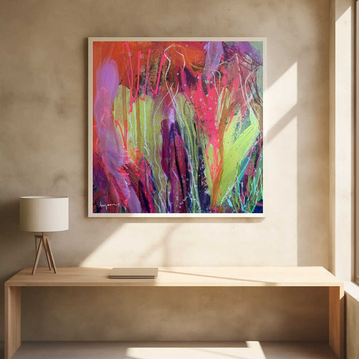 Vibrant Everbloom - Square Stretched Canvas, Poster or Fine Art Print - I Heart Wall Art - Poster Print, Canvas Print or Framed Art Print