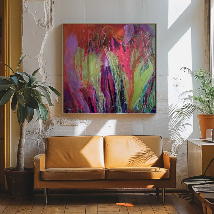 Vibrant Everbloom - Square Stretched Canvas, Poster or Fine Art Print - I Heart Wall Art - Poster Print, Canvas Print or Framed Art Print