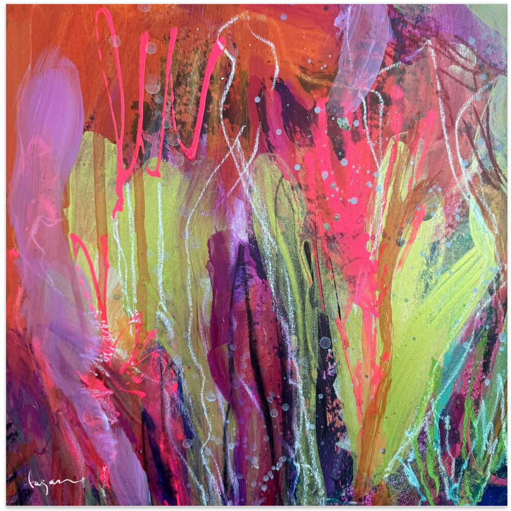 Vibrant Everbloom - Square Stretched Canvas, Poster or Fine Art Print - I Heart Wall Art - Poster Print, Canvas Print or Framed Art Print
