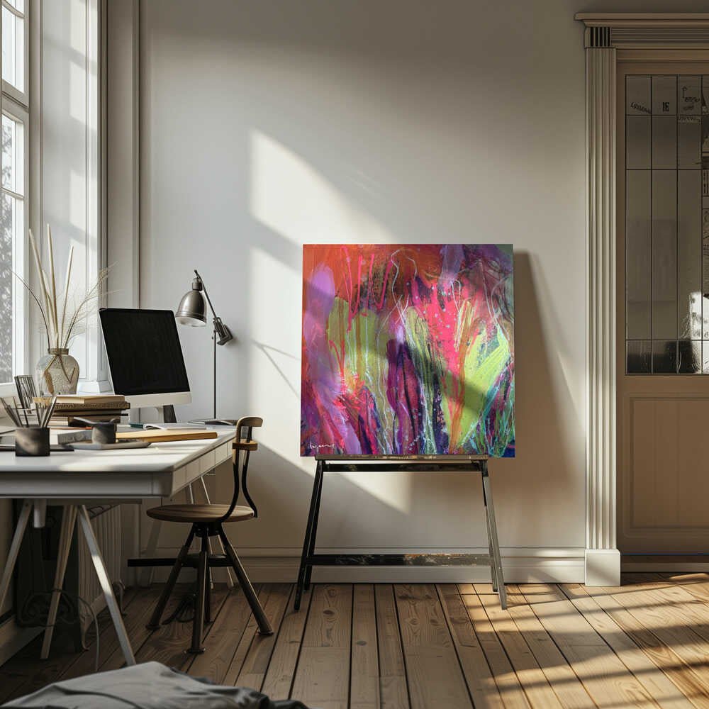Vibrant Everbloom - Square Stretched Canvas, Poster or Fine Art Print - I Heart Wall Art - Poster Print, Canvas Print or Framed Art Print
