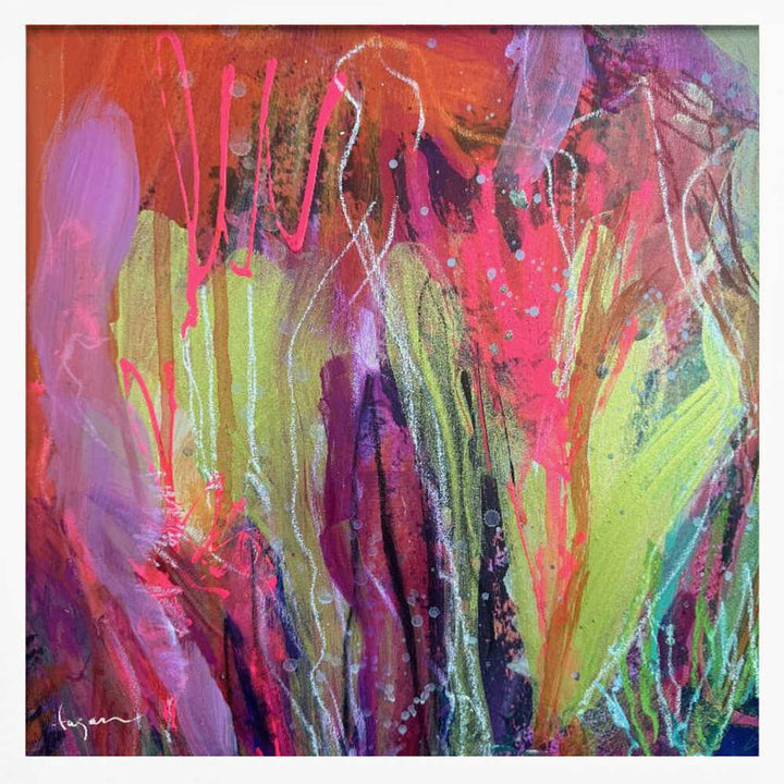 Vibrant Everbloom - Square Stretched Canvas, Poster or Fine Art Print - I Heart Wall Art - Poster Print, Canvas Print or Framed Art Print