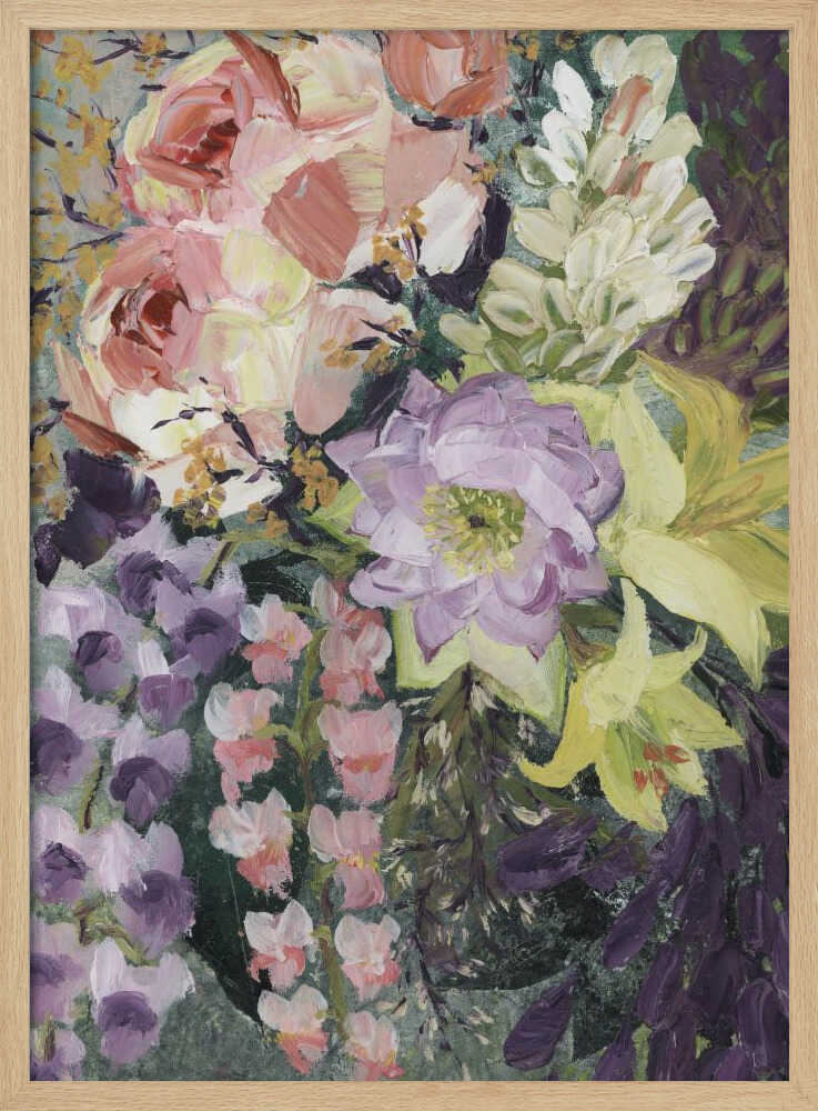 Vibrant Floral Bouquet - Stretched Canvas, Poster or Fine Art Print - I Heart Wall Art - Poster Print, Canvas Print or Framed Art Print