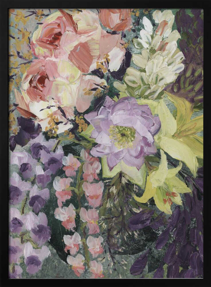 Vibrant Floral Bouquet - Stretched Canvas, Poster or Fine Art Print - I Heart Wall Art - Poster Print, Canvas Print or Framed Art Print