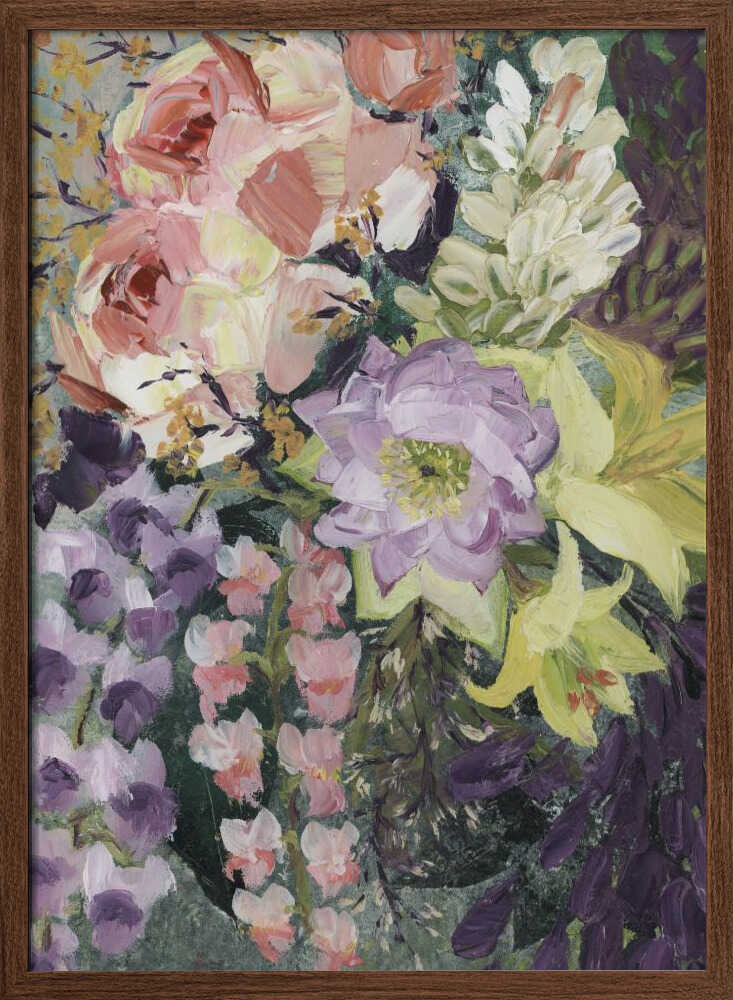 Vibrant Floral Bouquet - Stretched Canvas, Poster or Fine Art Print - I Heart Wall Art - Poster Print, Canvas Print or Framed Art Print