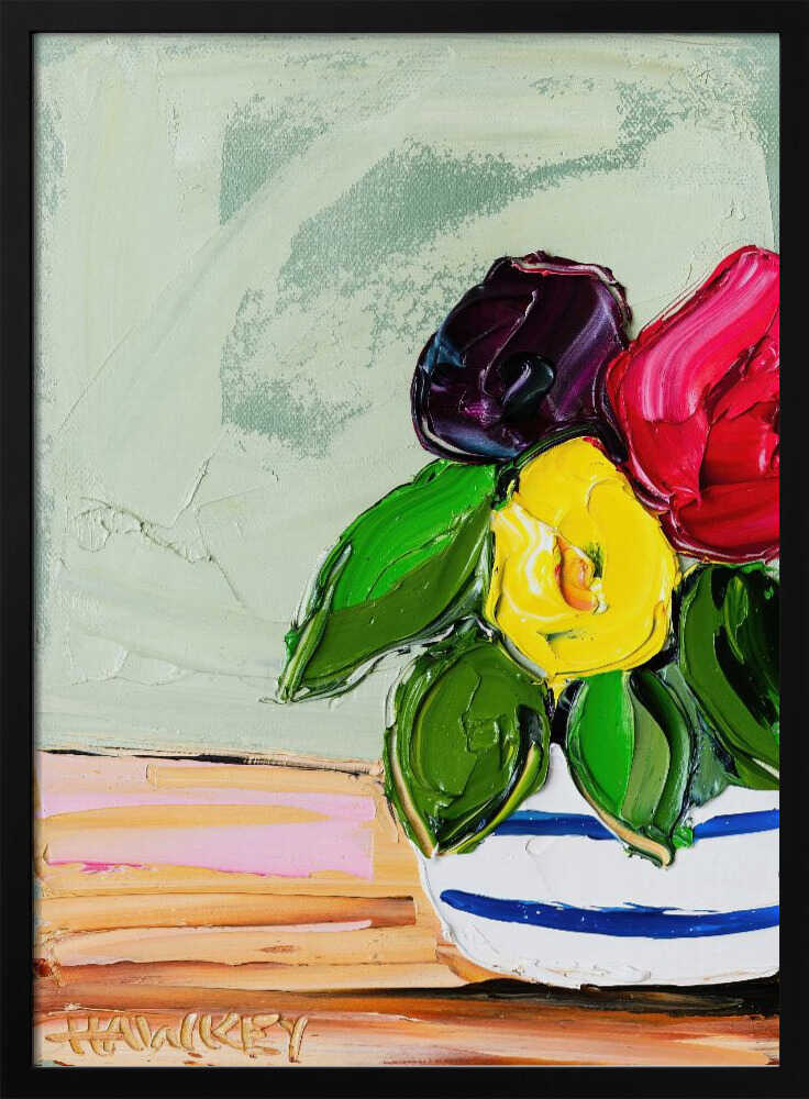 Vibrant Flower Vase - Stretched Canvas, Poster or Fine Art Print by Angela Hawkey - I Heart Wall Art - Poster Print, Canvas Print or Framed Art Print