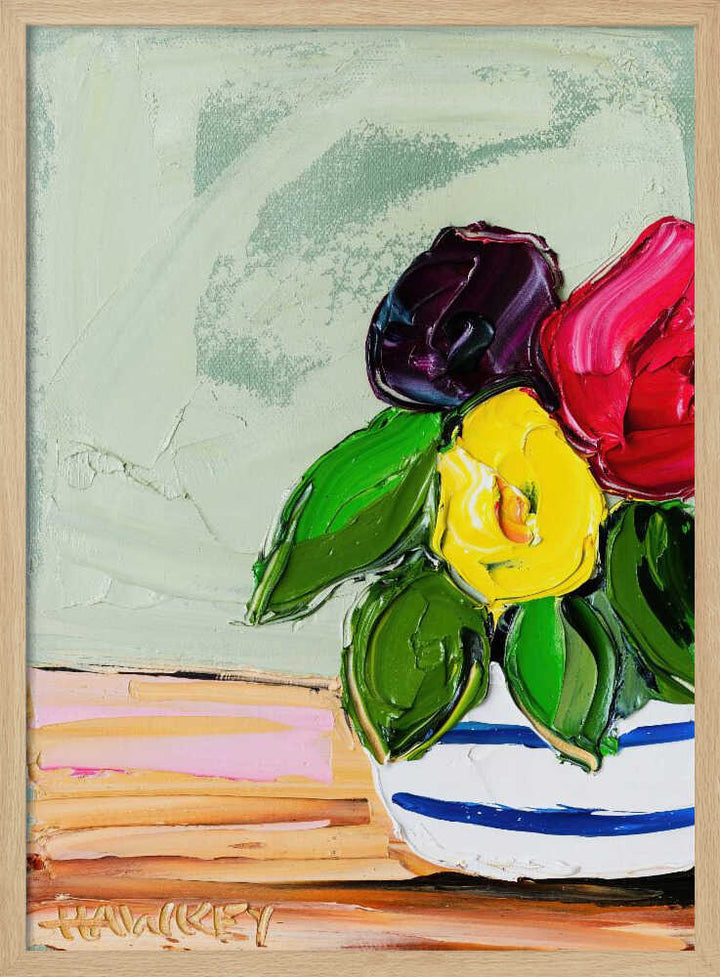 Vibrant Flower Vase - Stretched Canvas, Poster or Fine Art Print by Angela Hawkey - I Heart Wall Art - Poster Print, Canvas Print or Framed Art Print