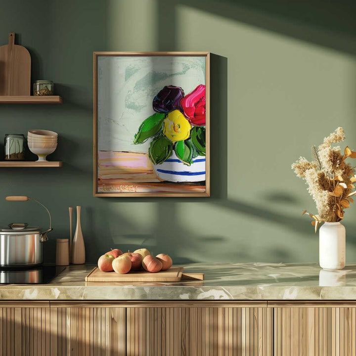 Vibrant Flower Vase - Stretched Canvas, Poster or Fine Art Print by Angela Hawkey - I Heart Wall Art - Poster Print, Canvas Print or Framed Art Print