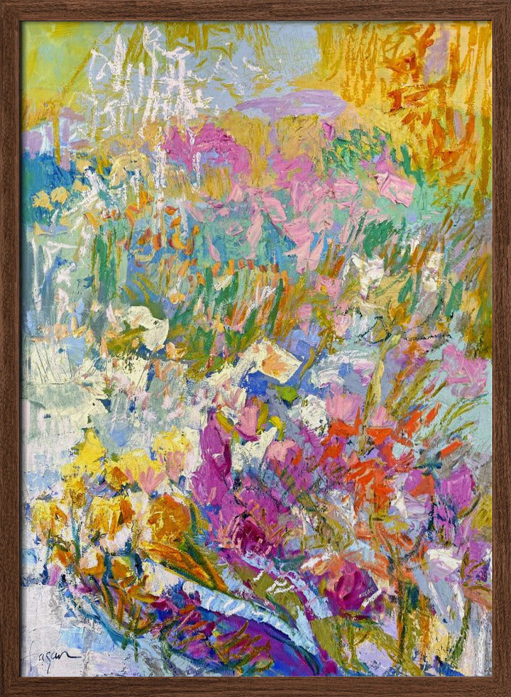 Vibrant Garden Dream - Stretched Canvas, Poster or Fine Art Print I Heart Wall Art
