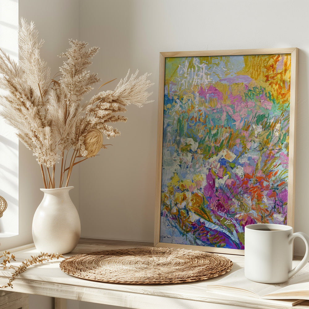 Vibrant Garden Dream - Stretched Canvas, Poster or Fine Art Print I Heart Wall Art