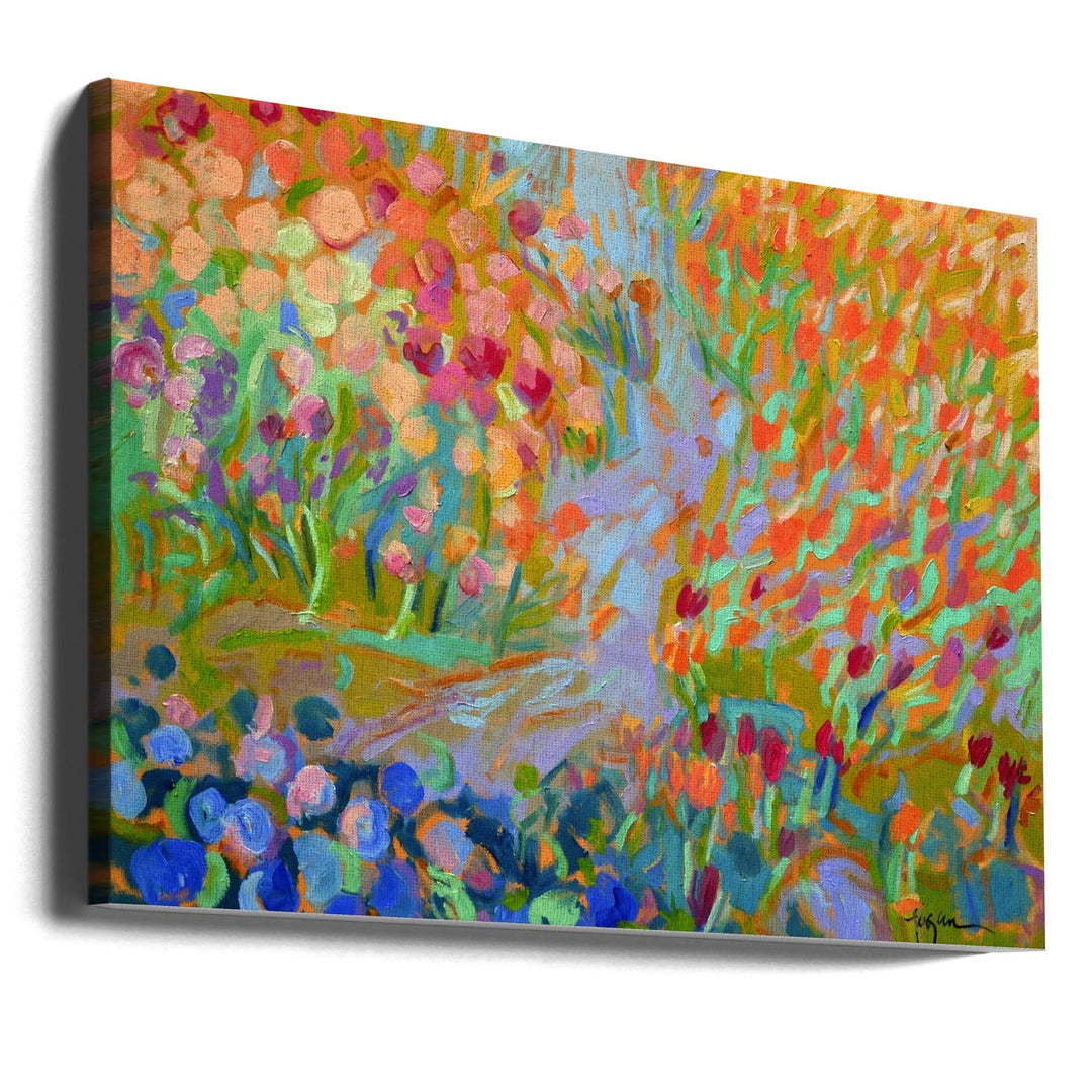 Vibrant Garden Path - Stretched Canvas, Poster or Fine Art Print I Heart Wall Art