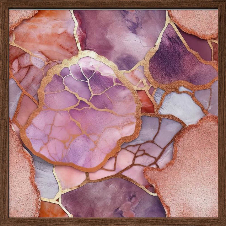 Vibrant Gold Marble Kintsugi - Square Stretched Canvas, Poster or Fine Art Print - I Heart Wall Art - Poster Print, Canvas Print or Framed Art Print