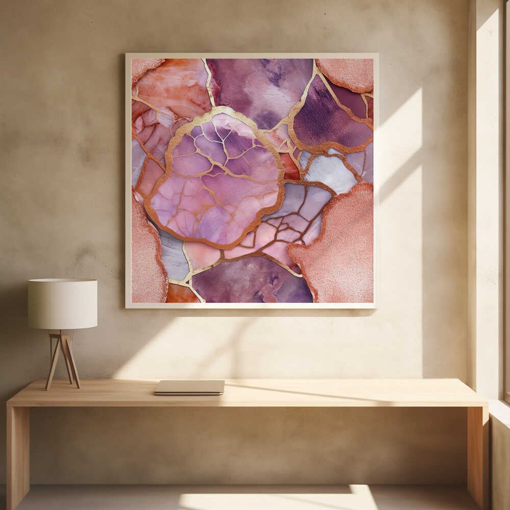 Vibrant Gold Marble Kintsugi - Square Stretched Canvas, Poster or Fine Art Print - I Heart Wall Art - Poster Print, Canvas Print or Framed Art Print