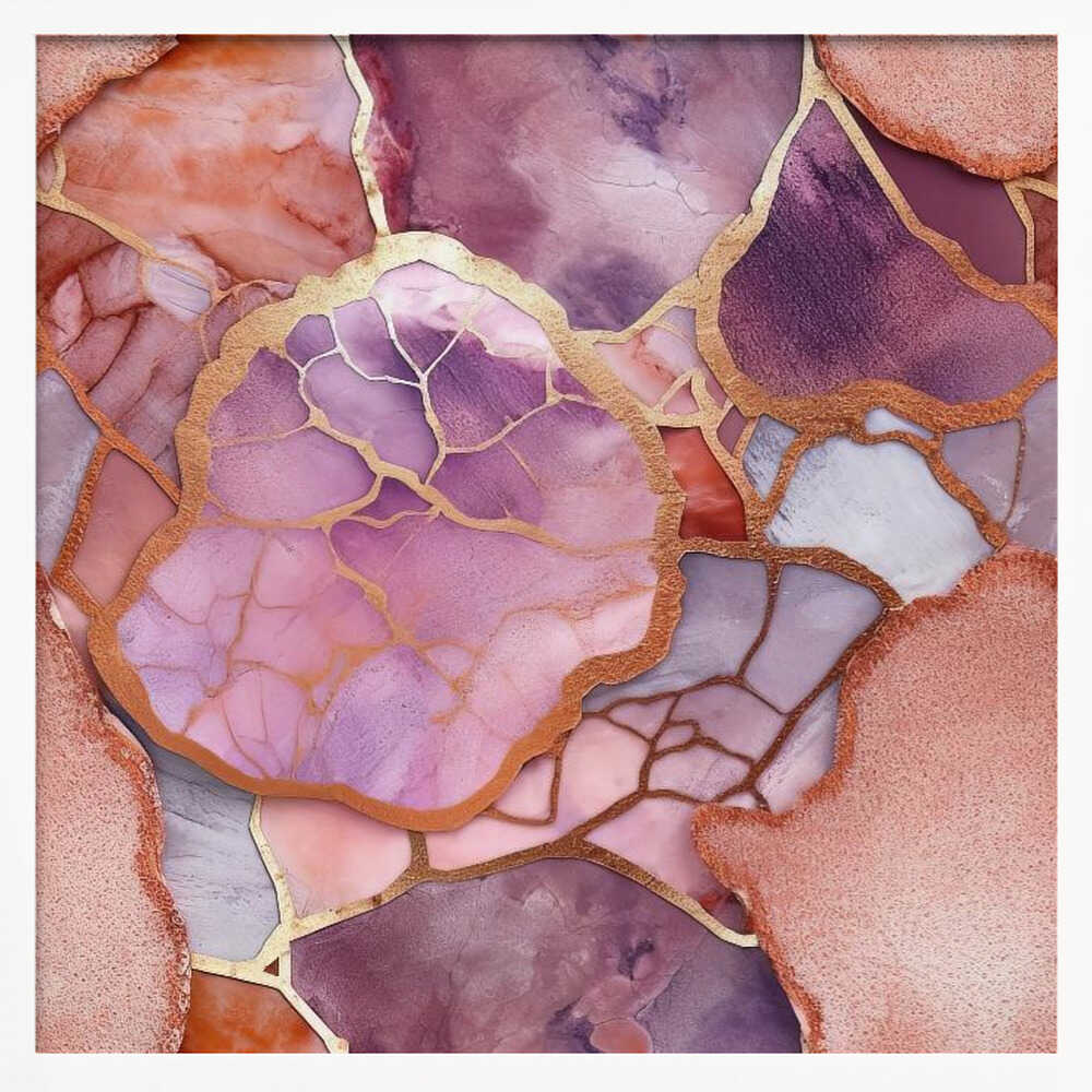 Vibrant Gold Marble Kintsugi - Square Stretched Canvas, Poster or Fine Art Print - I Heart Wall Art - Poster Print, Canvas Print or Framed Art Print