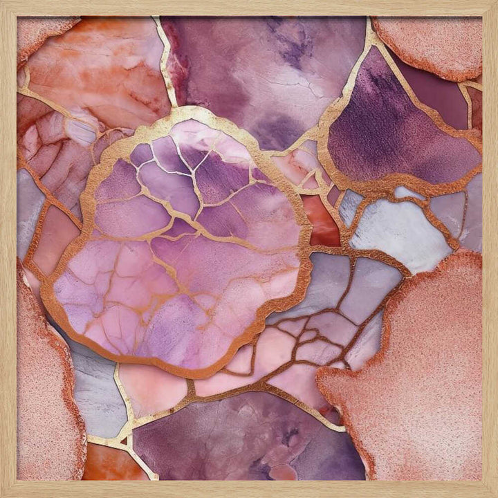 Vibrant Gold Marble Kintsugi - Square Stretched Canvas, Poster or Fine Art Print - I Heart Wall Art - Poster Print, Canvas Print or Framed Art Print