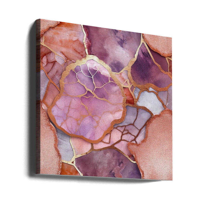 Vibrant Gold Marble Kintsugi - Square Stretched Canvas, Poster or Fine Art Print - I Heart Wall Art - Poster Print, Canvas Print or Framed Art Print