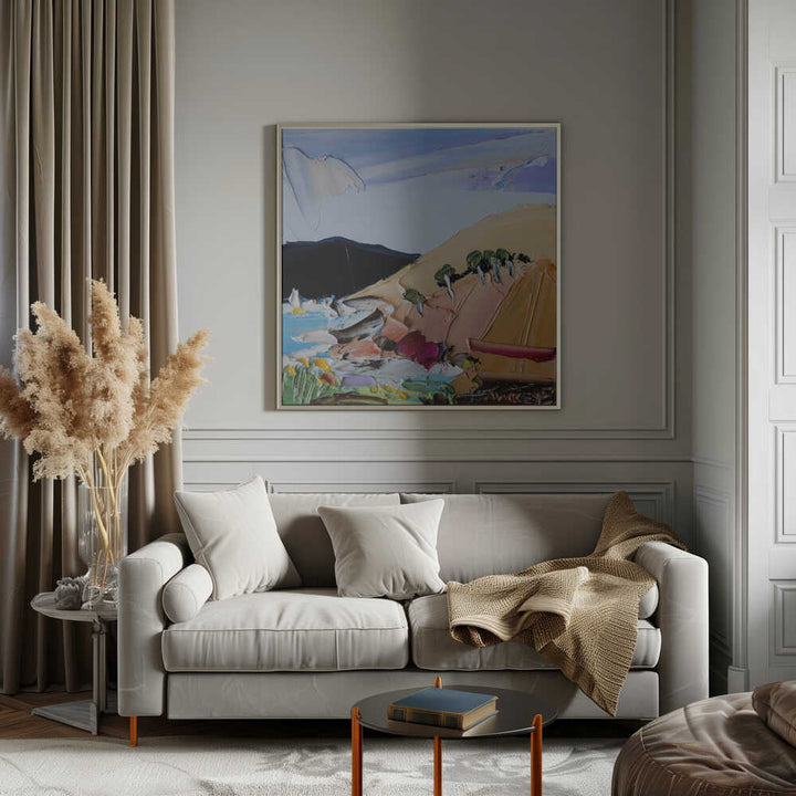 Vibrant Hillside Coast - Square Stretched Canvas, Poster or Fine Art Print by Angela Hawkey - I Heart Wall Art - Poster Print, Canvas Print or Framed Art Print