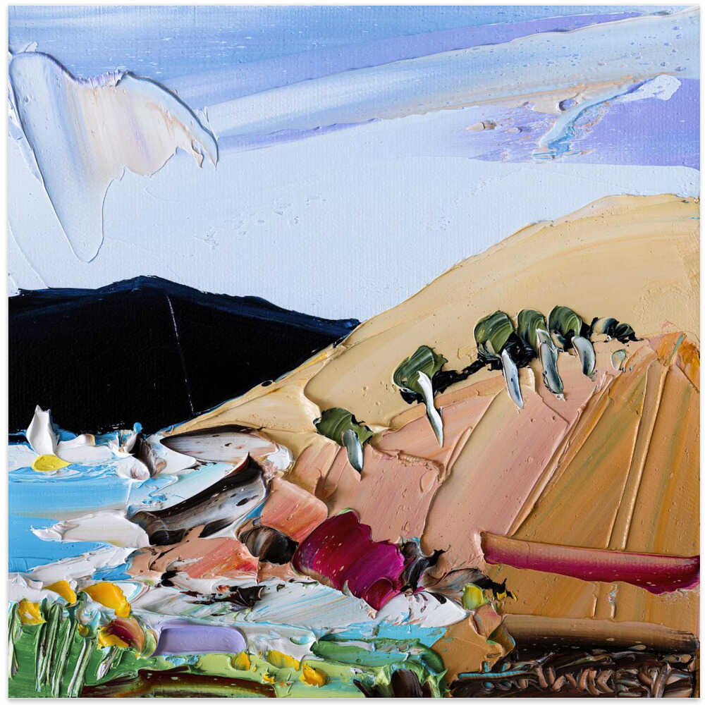 Vibrant Hillside Coast - Square Stretched Canvas, Poster or Fine Art Print by Angela Hawkey - I Heart Wall Art - Poster Print, Canvas Print or Framed Art Print