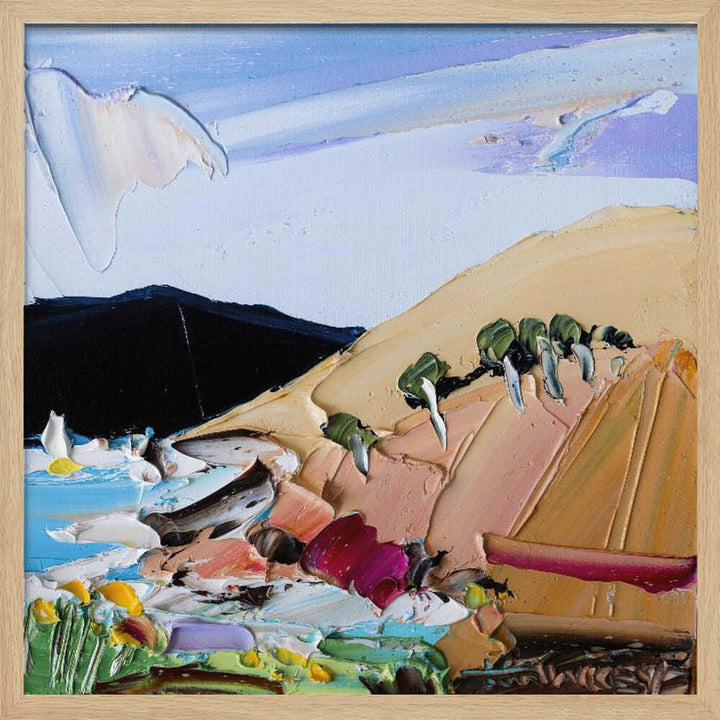 Vibrant Hillside Coast - Square Stretched Canvas, Poster or Fine Art Print by Angela Hawkey - I Heart Wall Art - Poster Print, Canvas Print or Framed Art Print