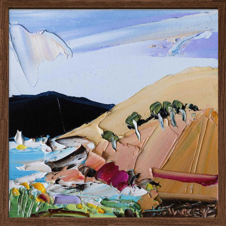 Vibrant Hillside Coast - Square Stretched Canvas, Poster or Fine Art Print by Angela Hawkey - I Heart Wall Art - Poster Print, Canvas Print or Framed Art Print