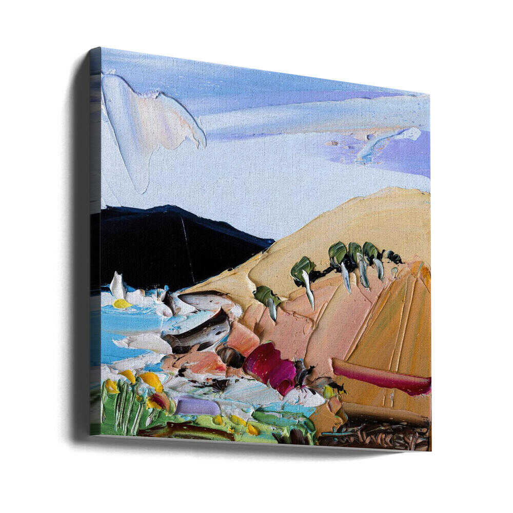 Vibrant Hillside Coast - Square Stretched Canvas, Poster or Fine Art Print by Angela Hawkey - I Heart Wall Art - Poster Print, Canvas Print or Framed Art Print