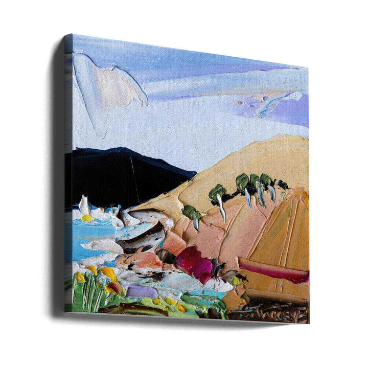 Vibrant Hillside Coast - Square Stretched Canvas, Poster or Fine Art Print by Angela Hawkey - I Heart Wall Art - Poster Print, Canvas Print or Framed Art Print