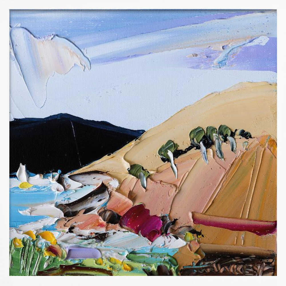 Vibrant Hillside Coast - Square Stretched Canvas, Poster or Fine Art Print by Angela Hawkey - I Heart Wall Art - Poster Print, Canvas Print or Framed Art Print