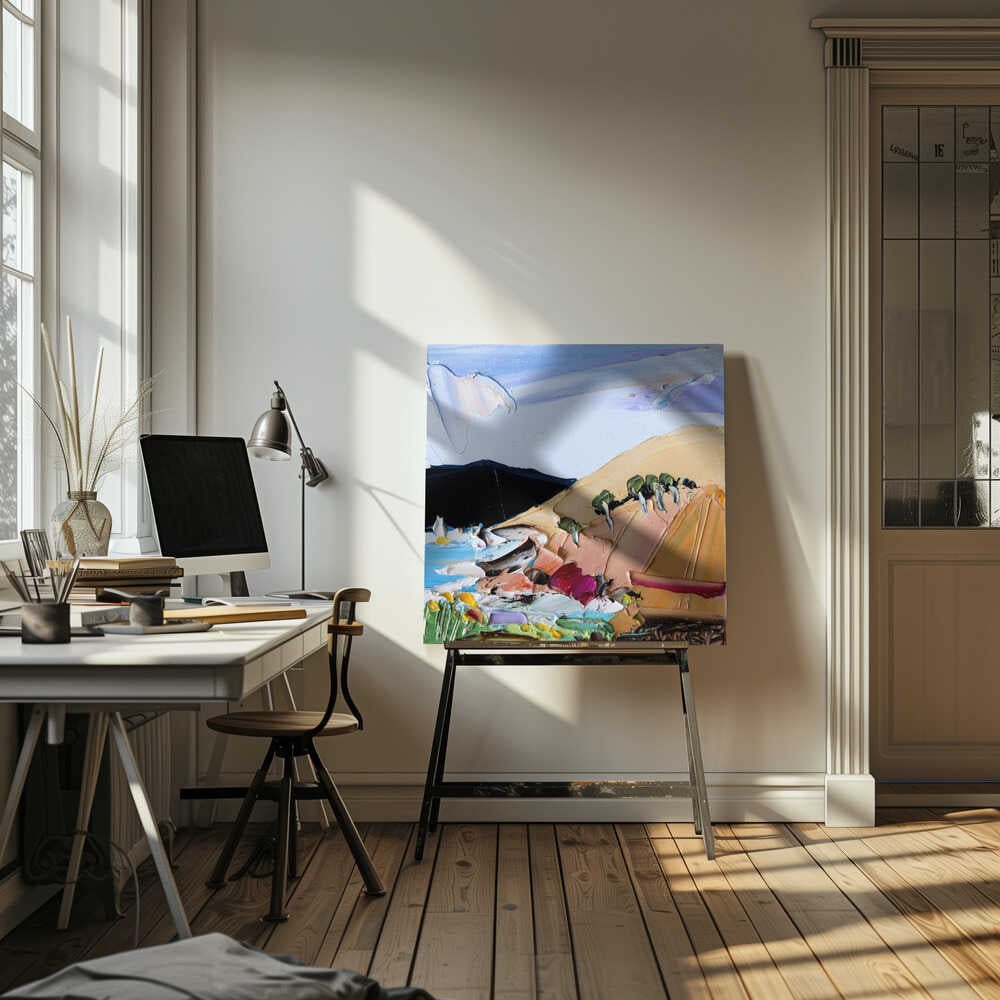 Vibrant Hillside Coast - Square Stretched Canvas, Poster or Fine Art Print by Angela Hawkey - I Heart Wall Art - Poster Print, Canvas Print or Framed Art Print