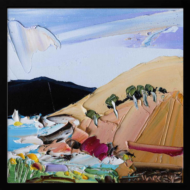 Vibrant Hillside Coast - Square Stretched Canvas, Poster or Fine Art Print by Angela Hawkey - I Heart Wall Art - Poster Print, Canvas Print or Framed Art Print