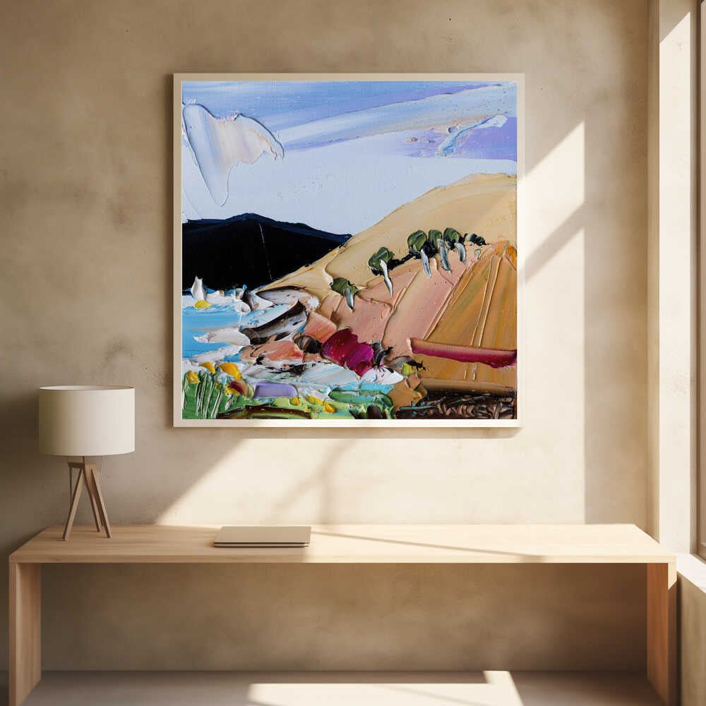 Vibrant Hillside Coast - Square Stretched Canvas, Poster or Fine Art Print by Angela Hawkey - I Heart Wall Art - Poster Print, Canvas Print or Framed Art Print