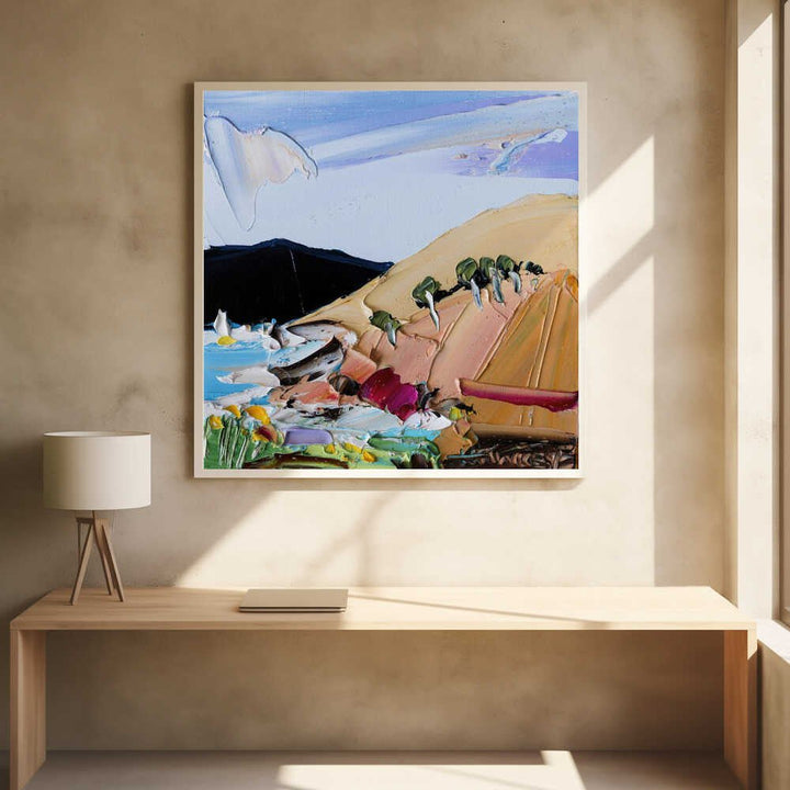Vibrant Hillside Coast - Square Stretched Canvas, Poster or Fine Art Print by Angela Hawkey - I Heart Wall Art - Poster Print, Canvas Print or Framed Art Print