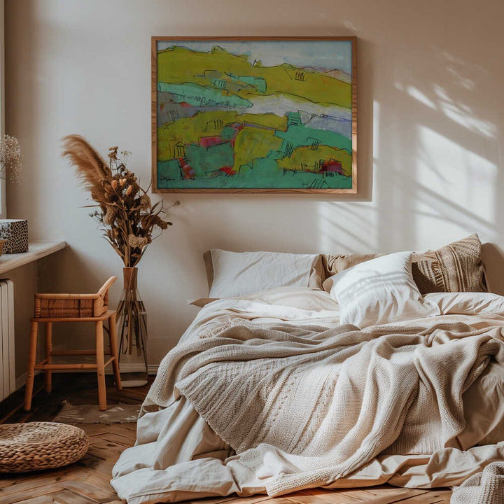 Vibrant Hillside - Stretched Canvas, Poster or Fine Art Print - I Heart Wall Art - Poster Print, Canvas Print or Framed Art Print
