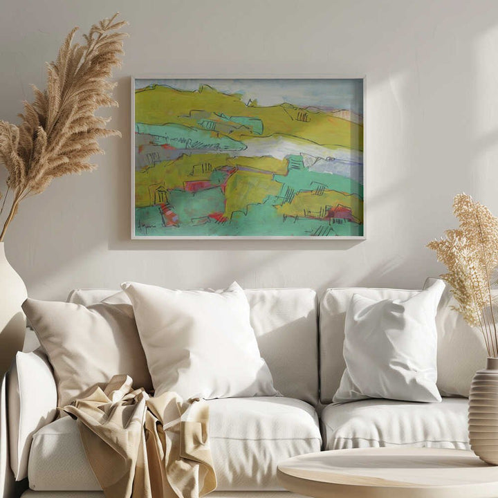 Vibrant Hillside - Stretched Canvas, Poster or Fine Art Print - I Heart Wall Art - Poster Print, Canvas Print or Framed Art Print