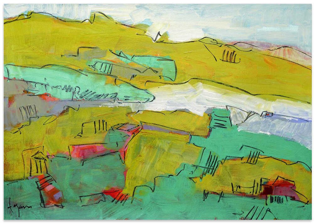 Vibrant Hillside - Stretched Canvas, Poster or Fine Art Print - I Heart Wall Art - Poster Print, Canvas Print or Framed Art Print