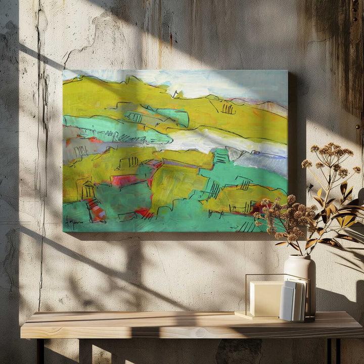 Vibrant Hillside - Stretched Canvas, Poster or Fine Art Print - I Heart Wall Art - Poster Print, Canvas Print or Framed Art Print