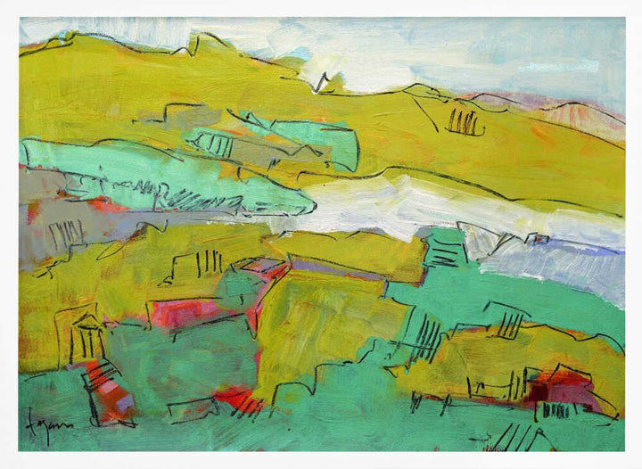 Vibrant Hillside - Stretched Canvas, Poster or Fine Art Print - I Heart Wall Art - Poster Print, Canvas Print or Framed Art Print