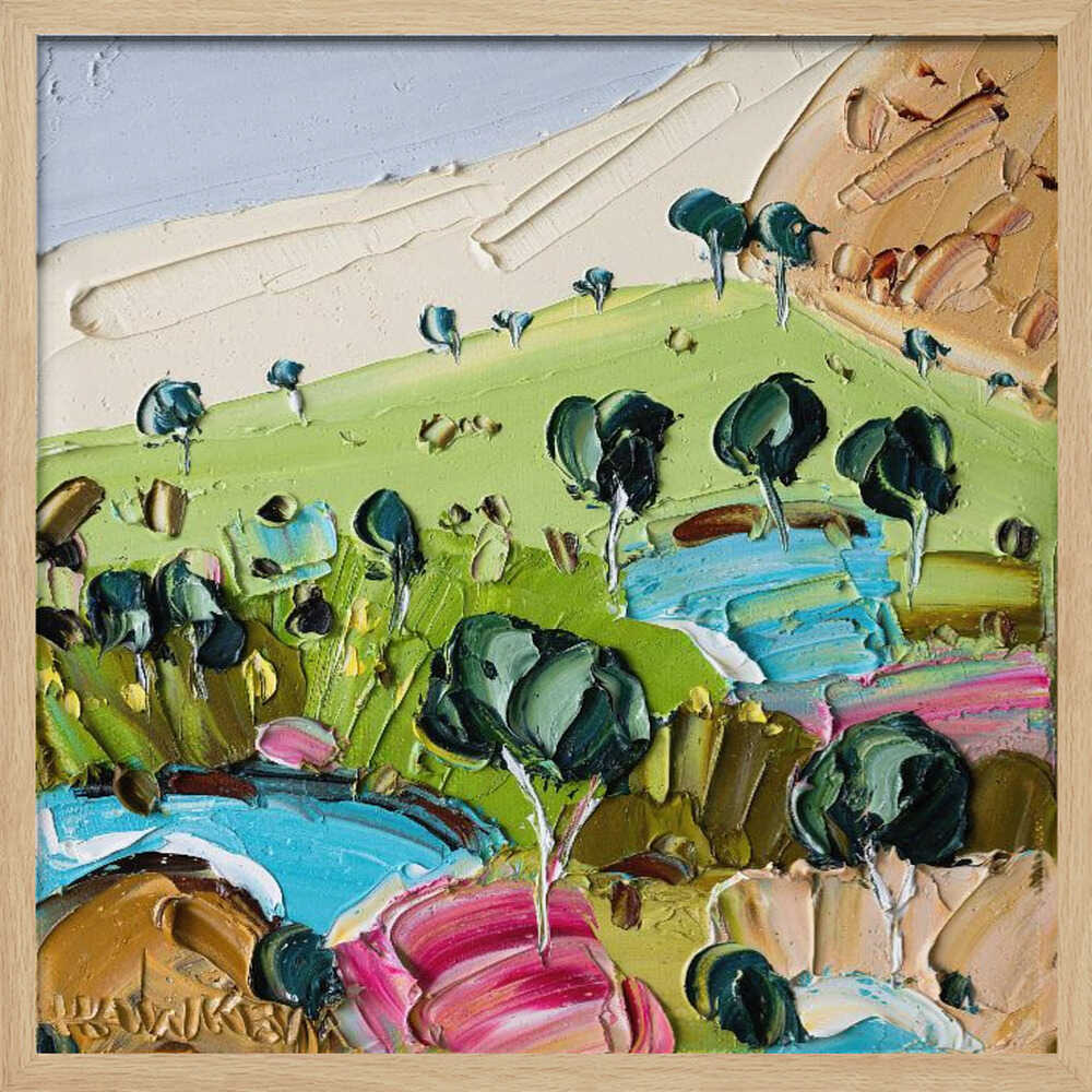 Vibrant Textured Landscape - Square Stretched Canvas, Poster or Fine Art Print by Angela Hawkey - I Heart Wall Art - Poster Print, Canvas Print or Framed Art Print