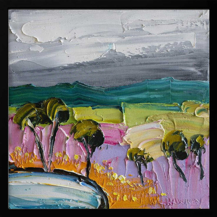 Vibrant Textured Landscape - Square Stretched Canvas, Poster or Fine Art Print by Angela Hawkey - I Heart Wall Art - Poster Print, Canvas Print or Framed Art Print