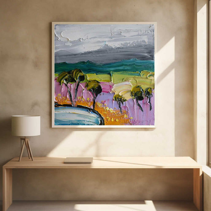 Vibrant Textured Landscape - Square Stretched Canvas, Poster or Fine Art Print by Angela Hawkey - I Heart Wall Art - Poster Print, Canvas Print or Framed Art Print