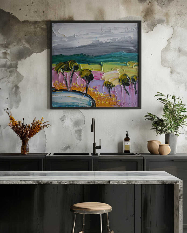 Vibrant Textured Landscape - Square Stretched Canvas, Poster or Fine Art Print by Angela Hawkey - I Heart Wall Art - Poster Print, Canvas Print or Framed Art Print