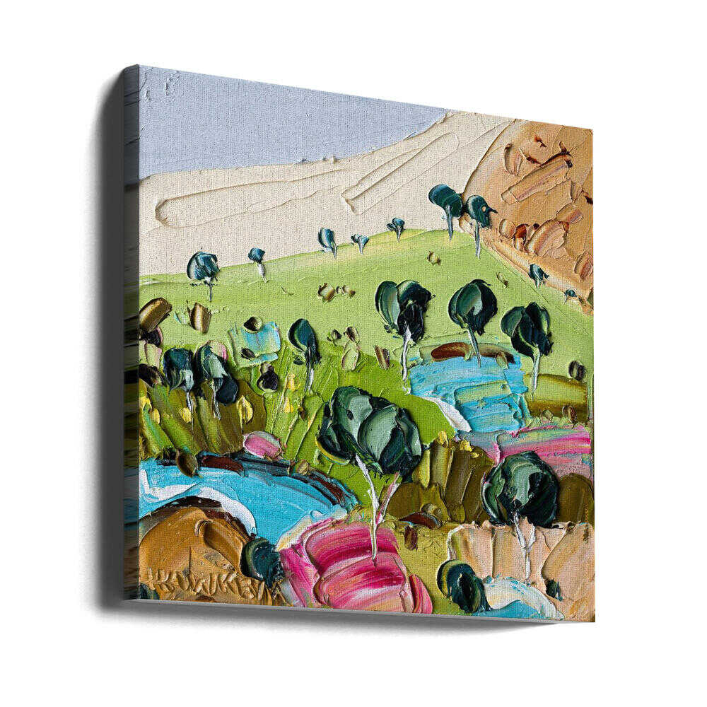 Vibrant Textured Landscape - Square Stretched Canvas, Poster or Fine Art Print by Angela Hawkey - I Heart Wall Art - Poster Print, Canvas Print or Framed Art Print