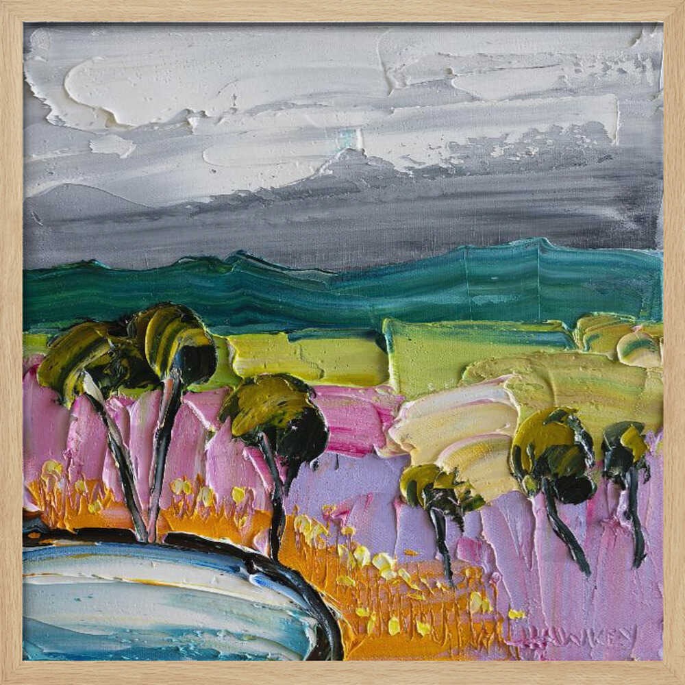 Vibrant Textured Landscape - Square Stretched Canvas, Poster or Fine Art Print by Angela Hawkey - I Heart Wall Art - Poster Print, Canvas Print or Framed Art Print