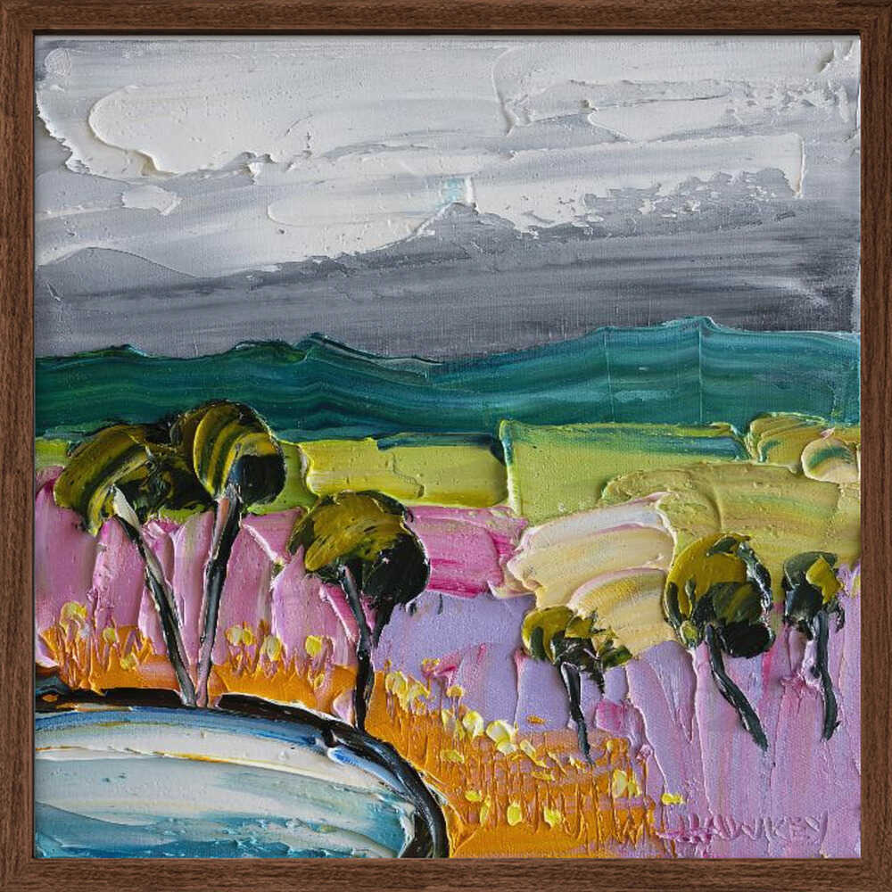 Vibrant Textured Landscape - Square Stretched Canvas, Poster or Fine Art Print by Angela Hawkey - I Heart Wall Art - Poster Print, Canvas Print or Framed Art Print