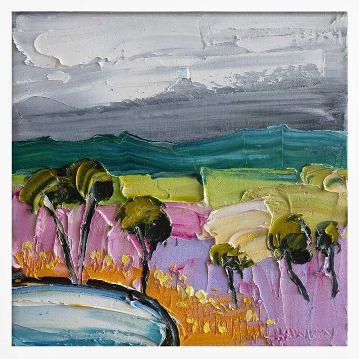 Vibrant Textured Landscape - Square Stretched Canvas, Poster or Fine Art Print by Angela Hawkey - I Heart Wall Art - Poster Print, Canvas Print or Framed Art Print