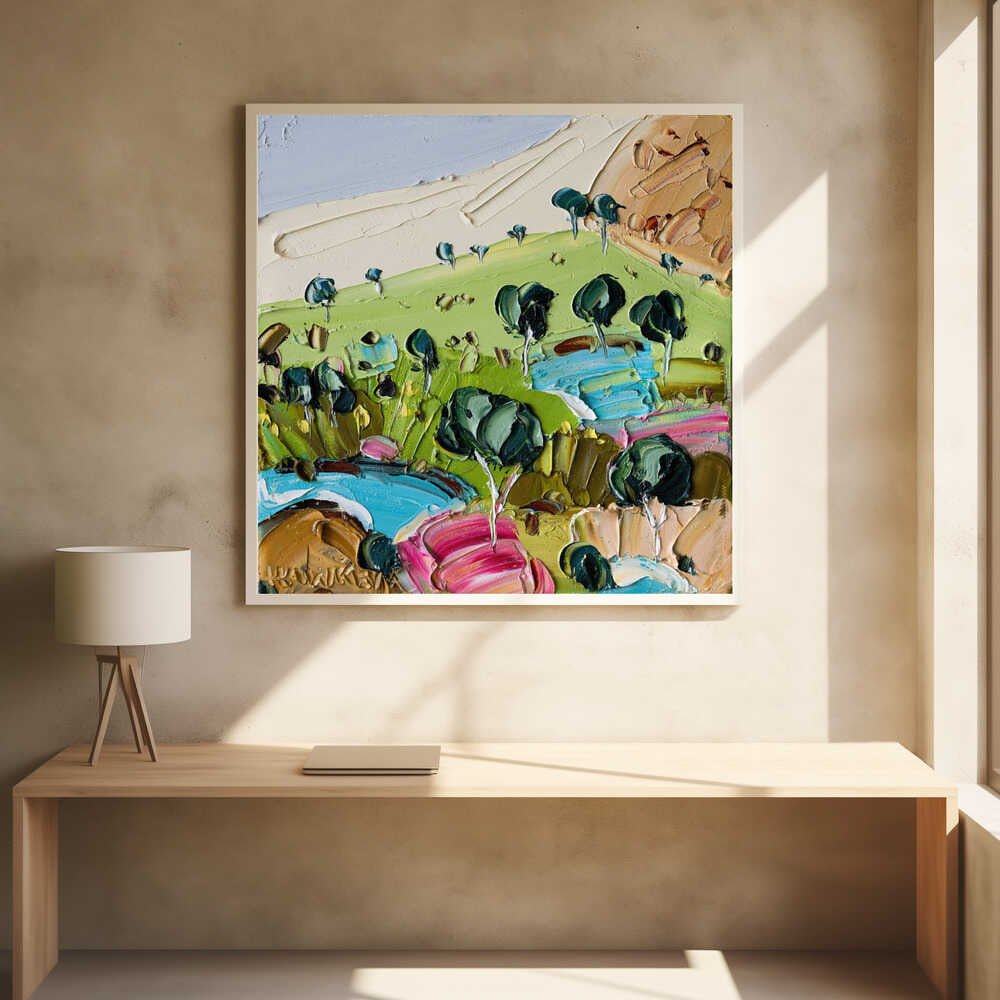 Vibrant Textured Landscape - Square Stretched Canvas, Poster or Fine Art Print by Angela Hawkey - I Heart Wall Art - Poster Print, Canvas Print or Framed Art Print