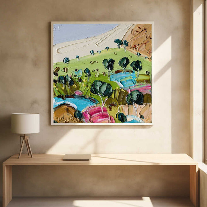 Vibrant Textured Landscape - Square Stretched Canvas, Poster or Fine Art Print by Angela Hawkey - I Heart Wall Art - Poster Print, Canvas Print or Framed Art Print